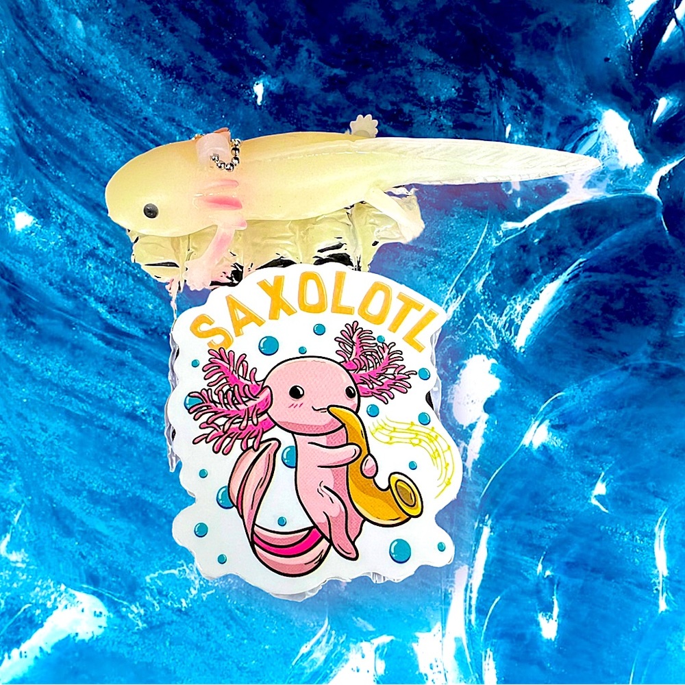 SAXalotl Axolotl Crazy Trending WaterProof Single Decor Accent Sticker